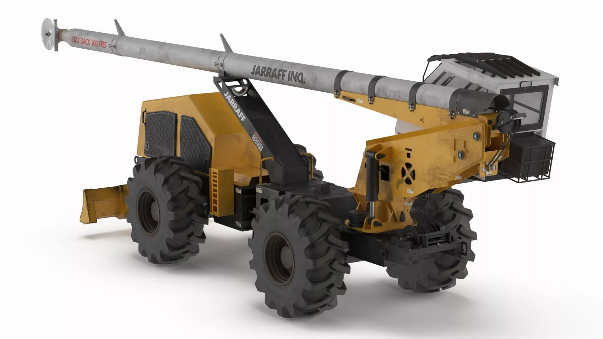 Jarraff Boom Saw Tree Trimmer on Wheels Rigged for Cinema 4D 3D model