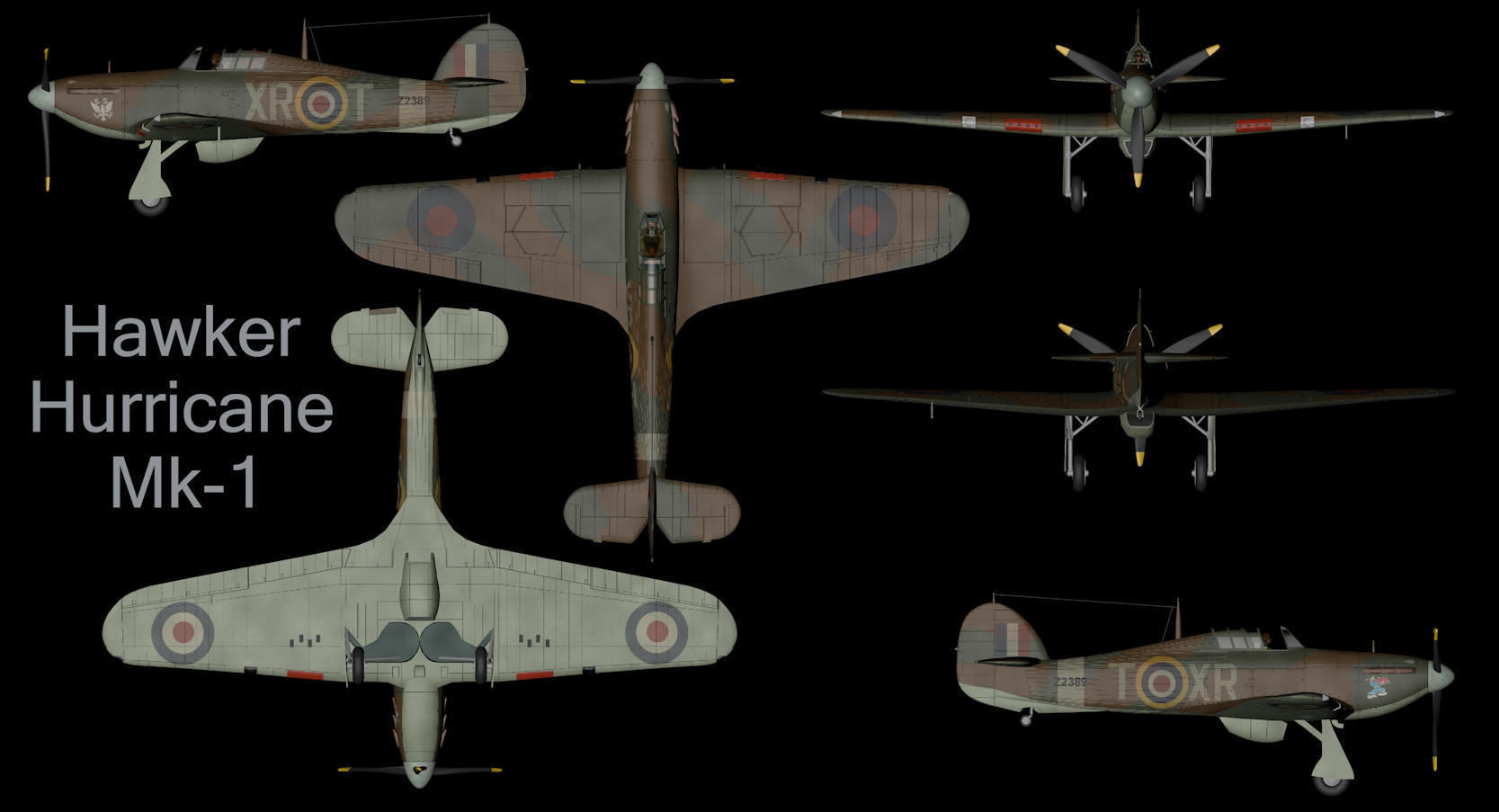 Hawker Hurricane Mk-1 3D model_9