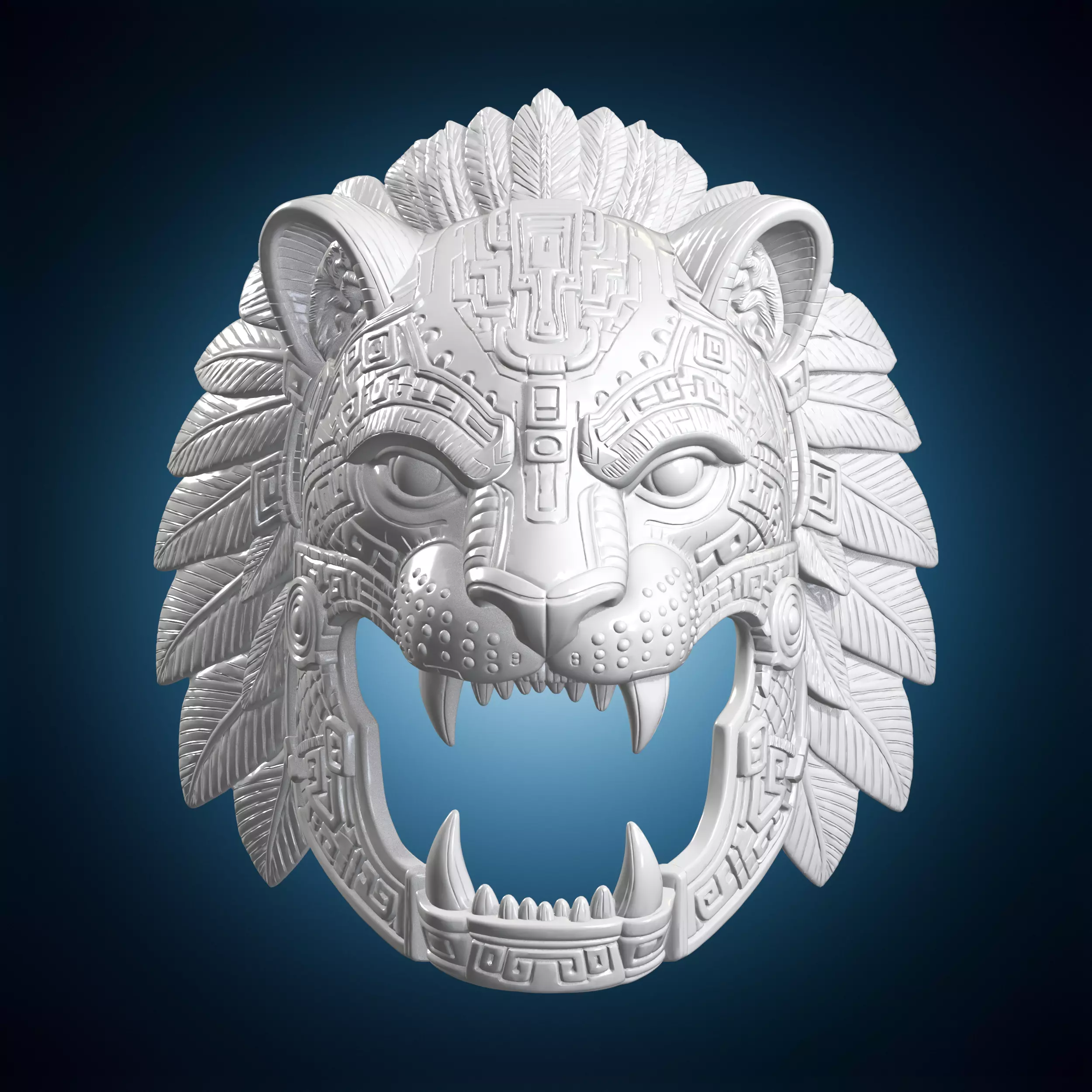 Mesoamerican Jaguar Mask 3D Print Model 3D print model