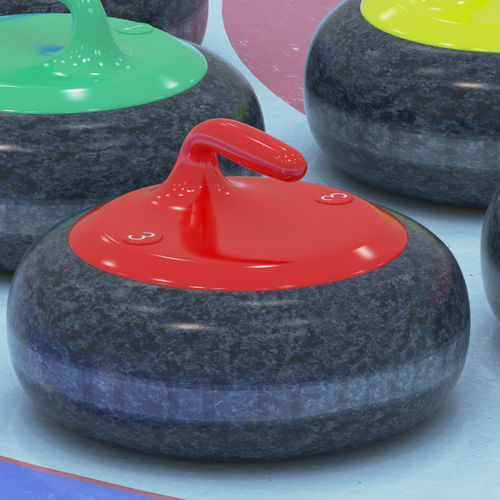 Curling collection stones 3D model