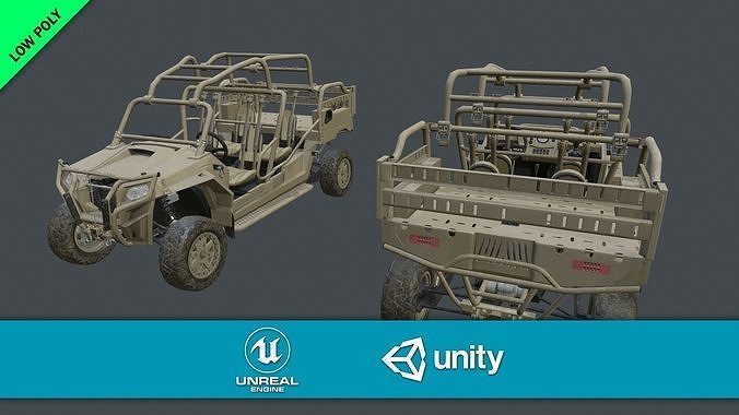 Polaris MRZR 4 Low Poly Low-poly 3D model