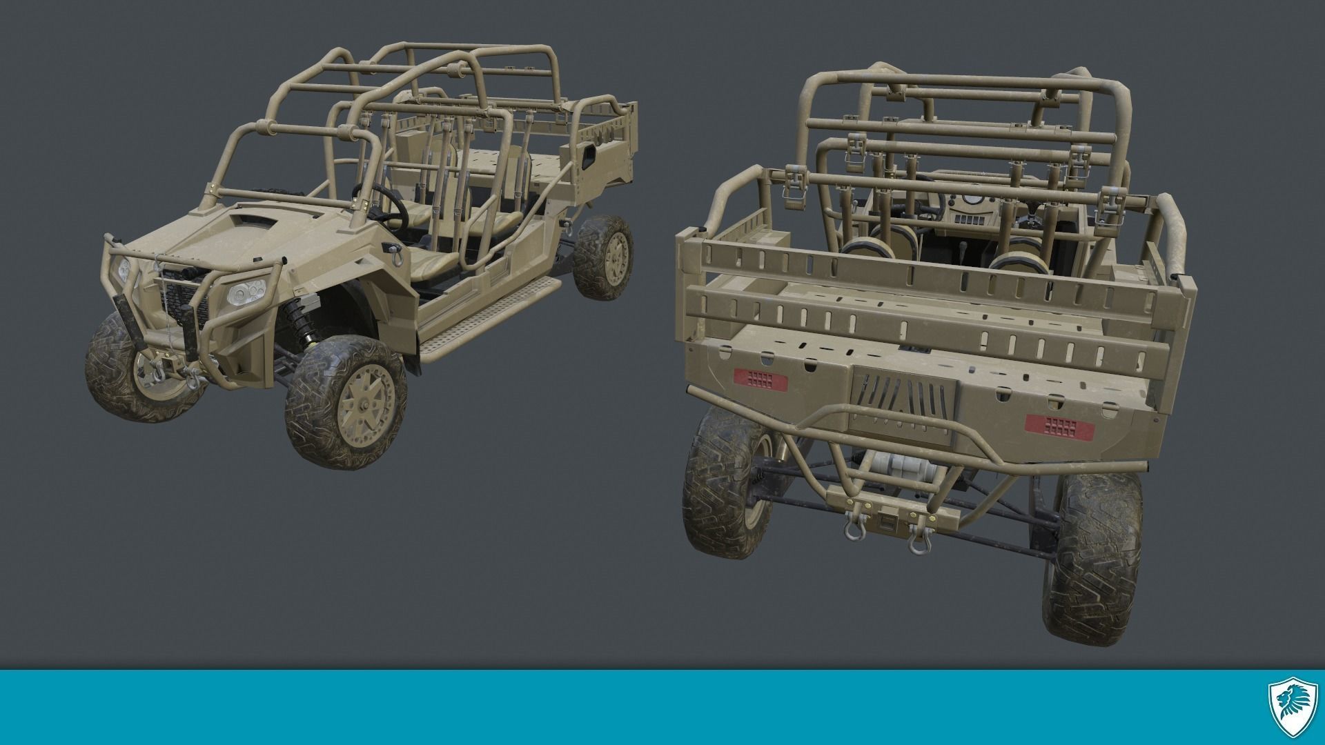 Polaris MRZR 4 Low Poly Low-poly 3D model_1
