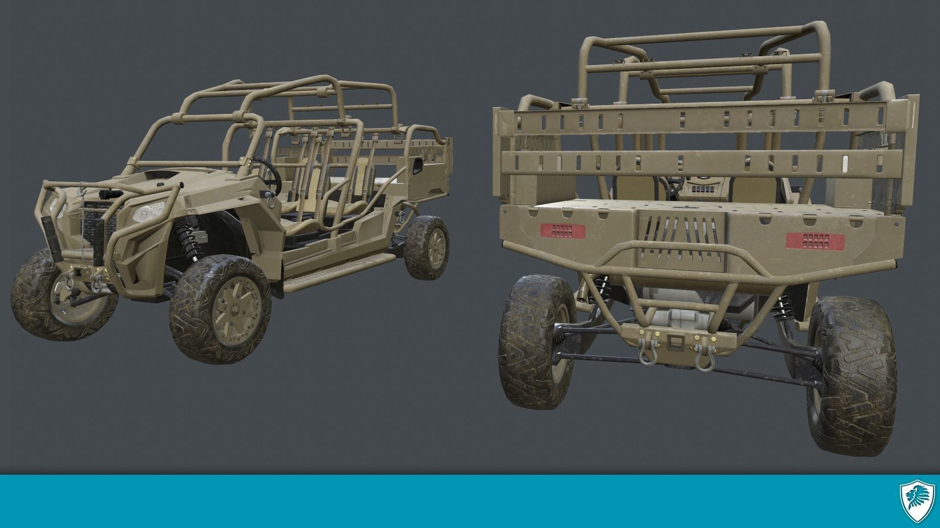 Polaris MRZR 4 Low Poly Low-poly 3D model_3