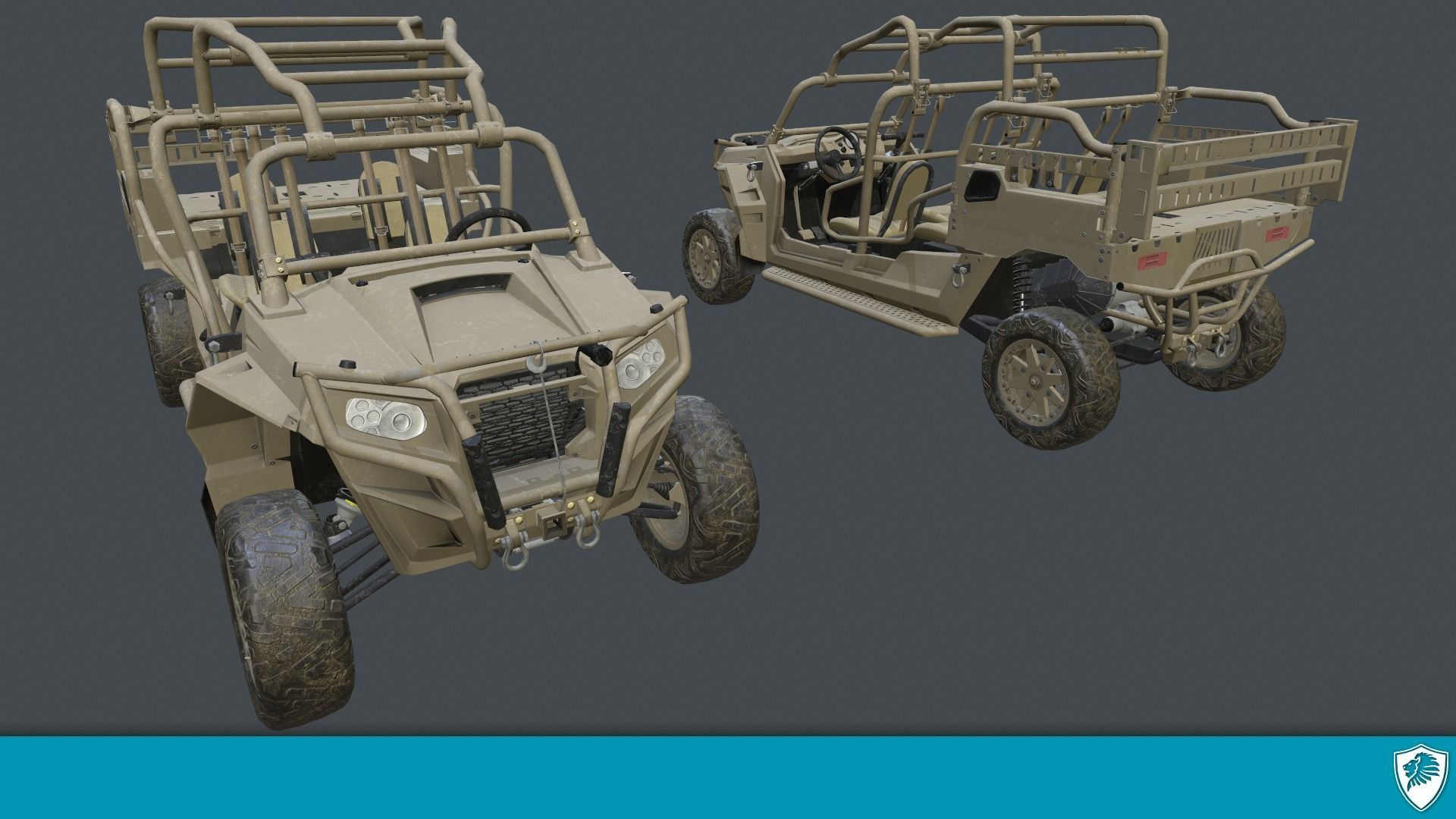 Polaris MRZR 4 Low Poly Low-poly 3D model_2