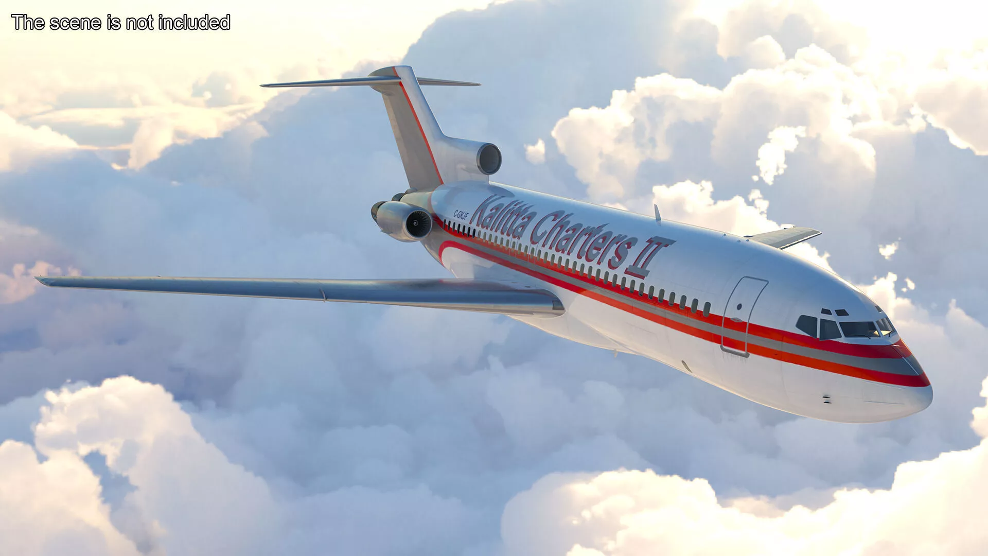 Kalitta Charters Boeing 727 Rigged for Cinema 4D 3D model
