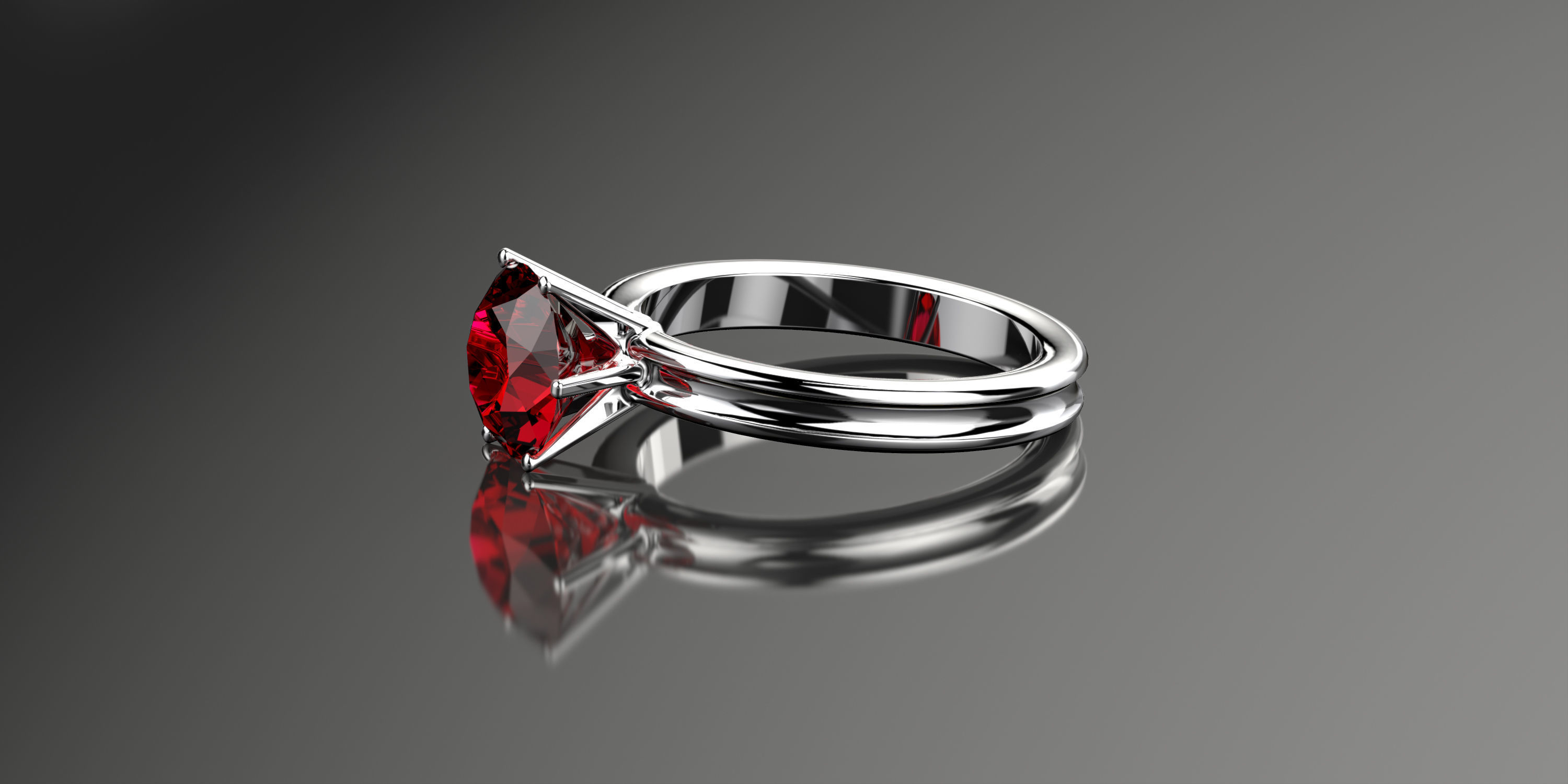 Six Prong Solitaire Ring 3D print model_1