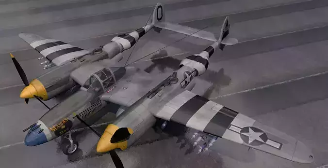 Lockheed P-38J Lightning 3D model