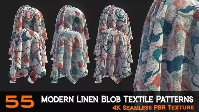 55 Modern Linen Blob Textile Patterns Texture