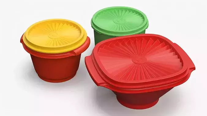 Tupperware Conical Food Container Vintage 3D model