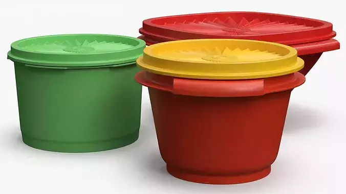 Tupperware Conical Food Container Vintage 3D model 3