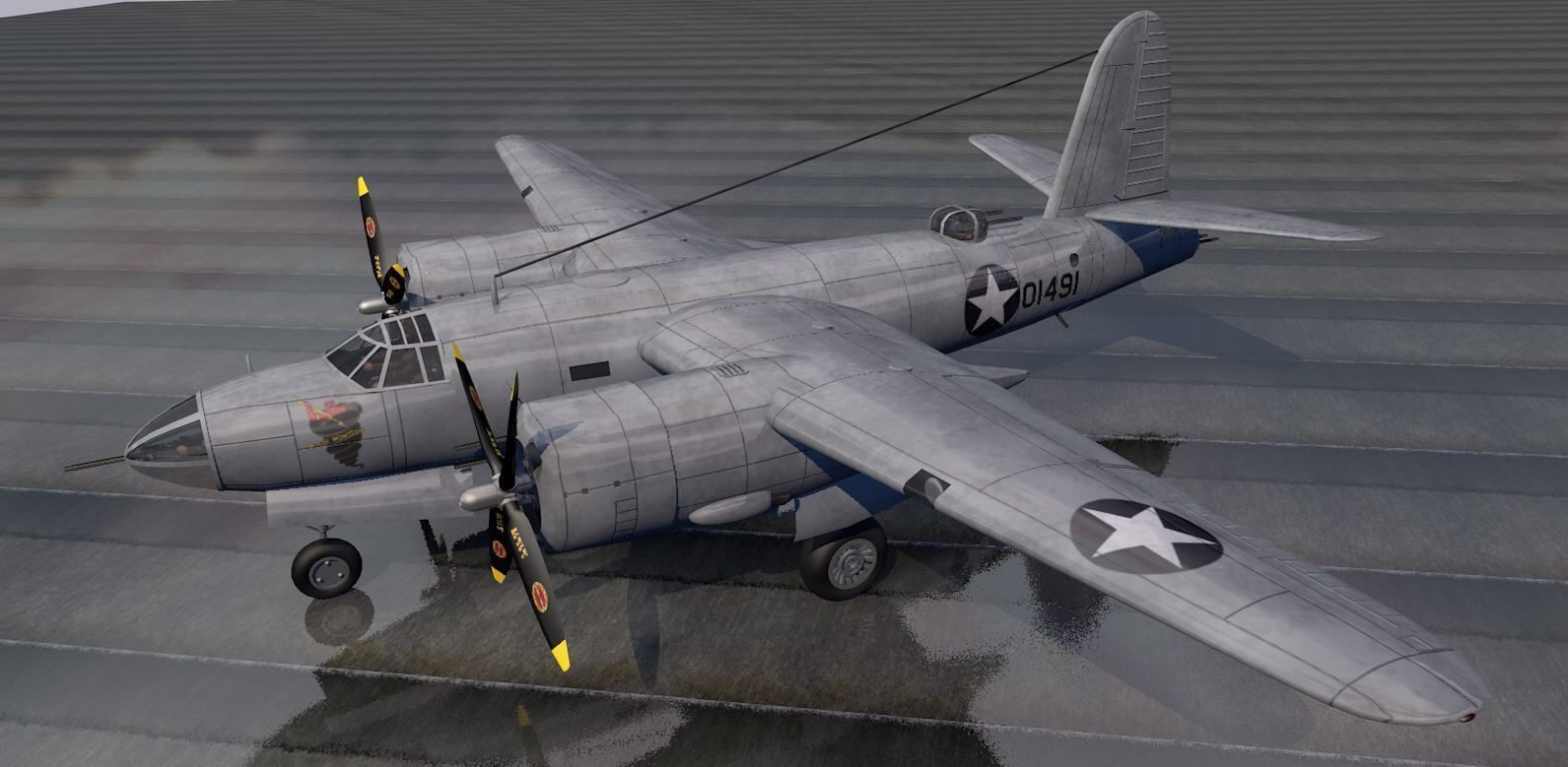 Martin B-26C Marauder 3D model_2