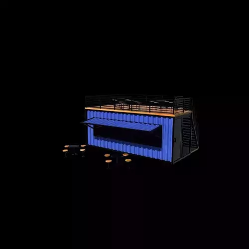 container Kiosk 01 3D model 6