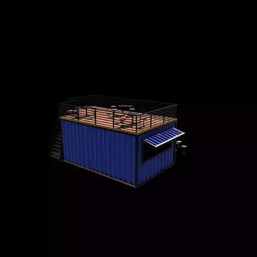 container Kiosk 01 3D model 7