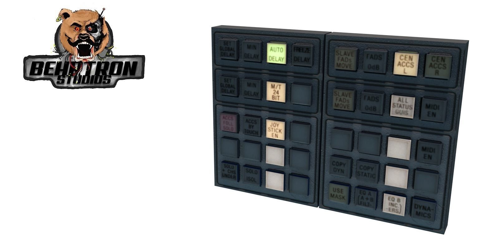 Control Panel Retro PBR Controller Neon Arcade Machine Low-poly 3D model_0