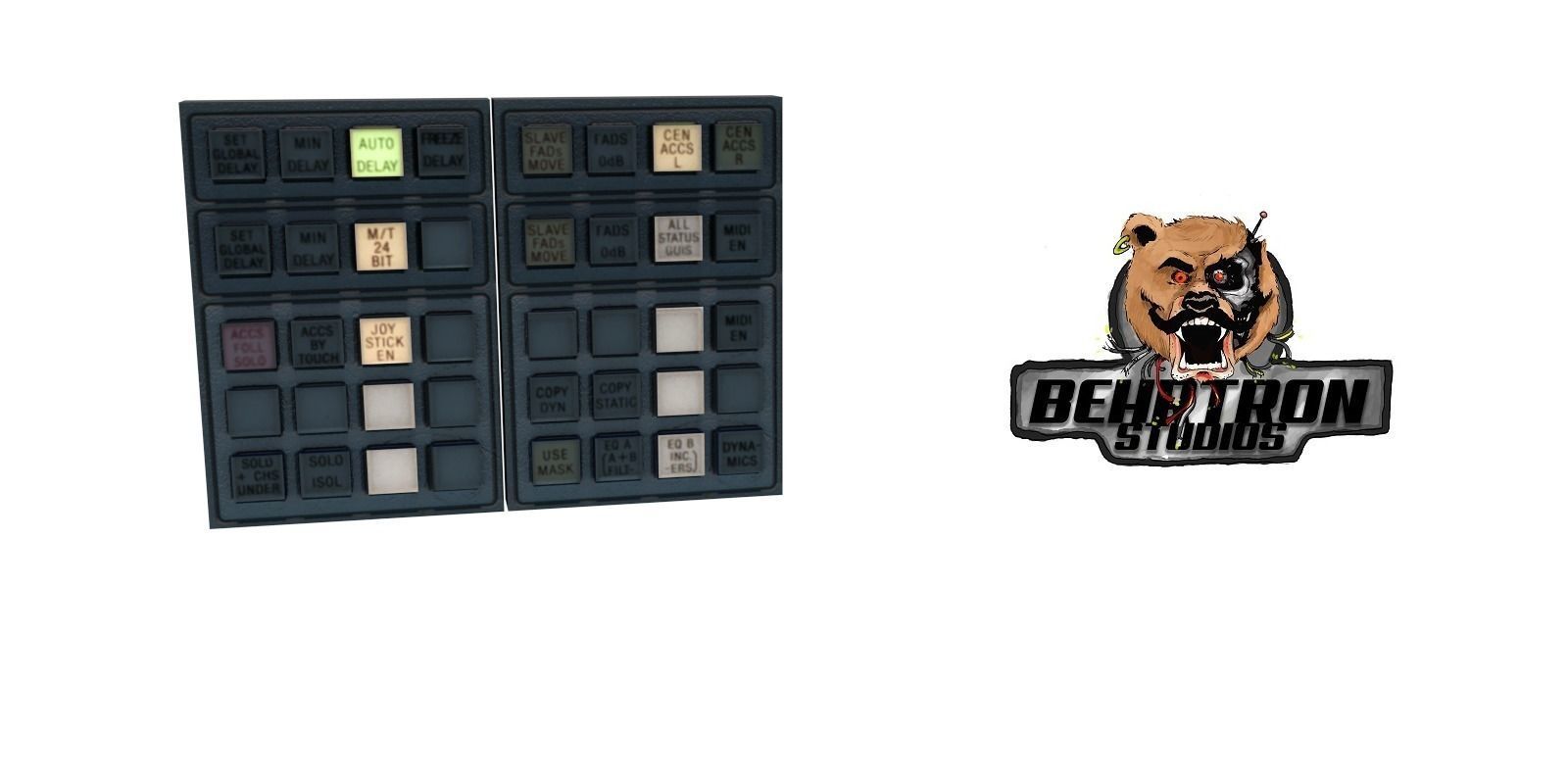 Control Panel Retro PBR Controller Neon Arcade Machine Low-poly 3D model_1