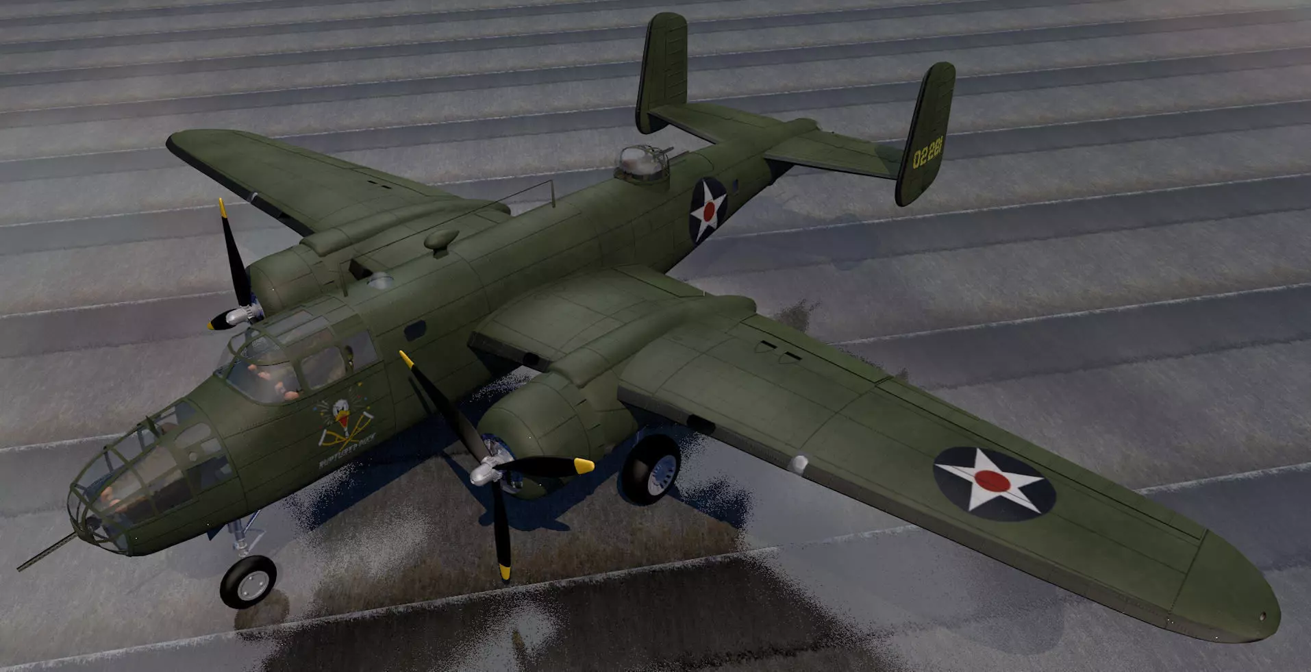 North American B-25B Mitchell 3D model_0