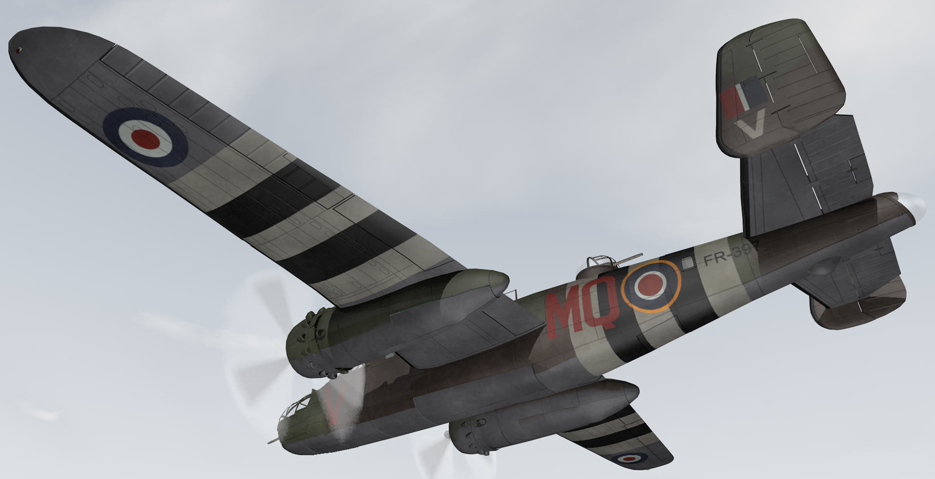 North American Mitchell Mk-2 - RAF 3D model_8