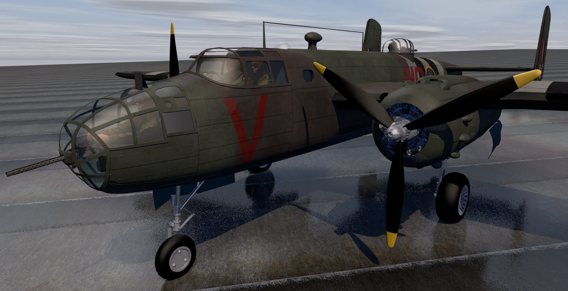 North American Mitchell Mk-2 - RAF 3D model_3