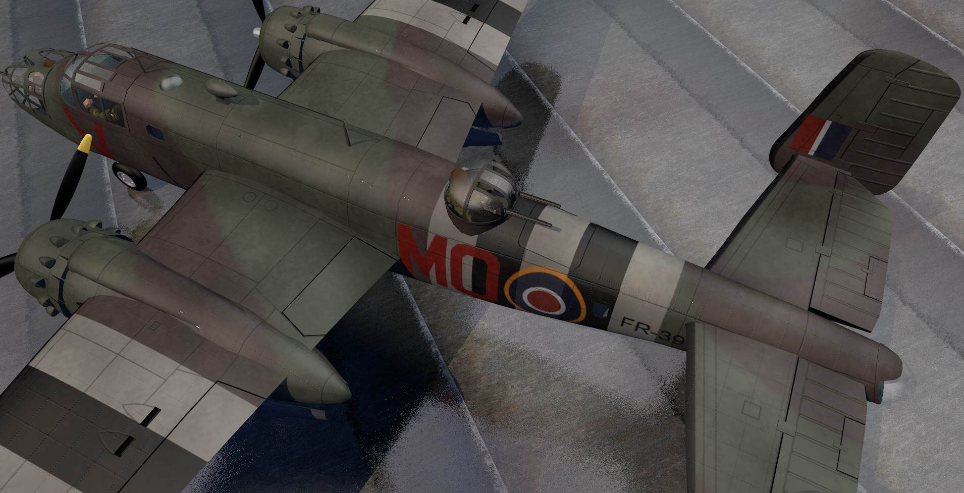 North American Mitchell Mk-2 - RAF 3D model_4