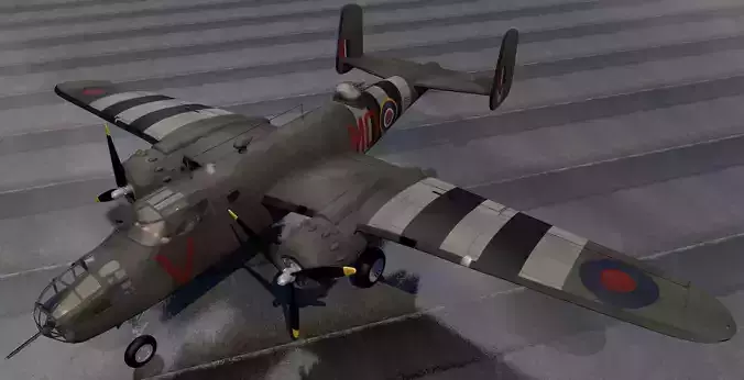 North American Mitchell Mk-2 - RAF 3D model