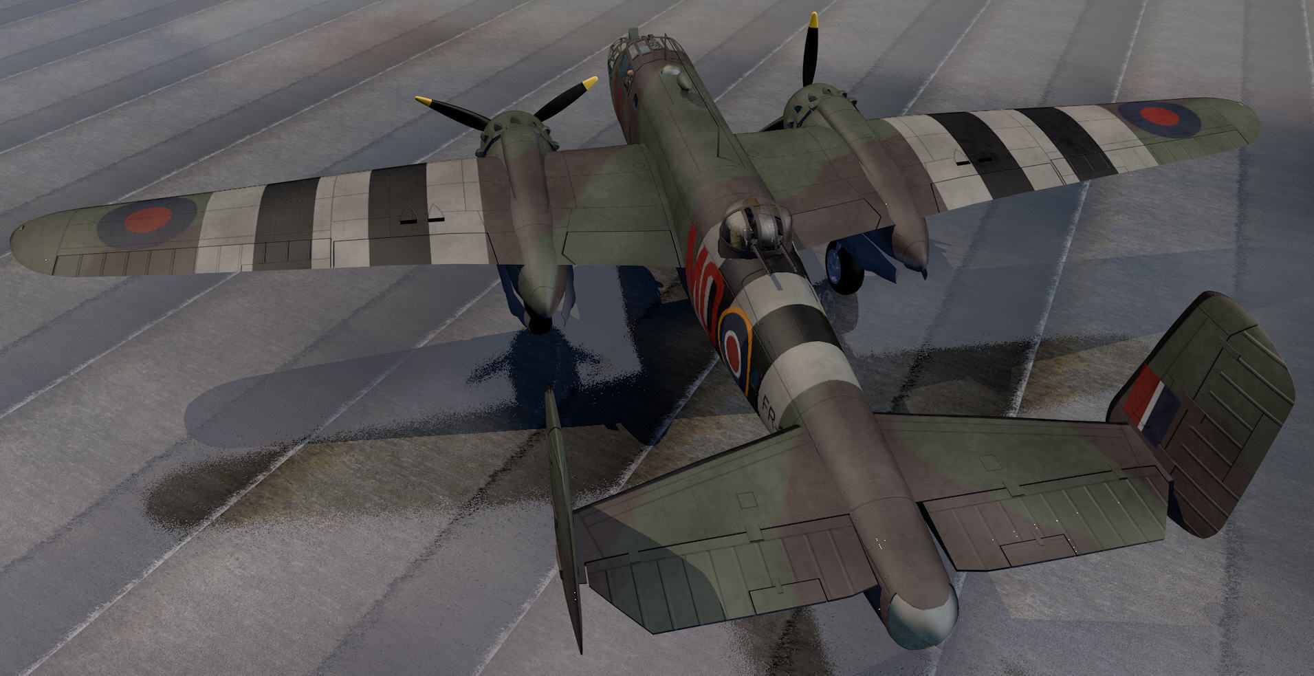 North American Mitchell Mk-2 - RAF 3D model_6