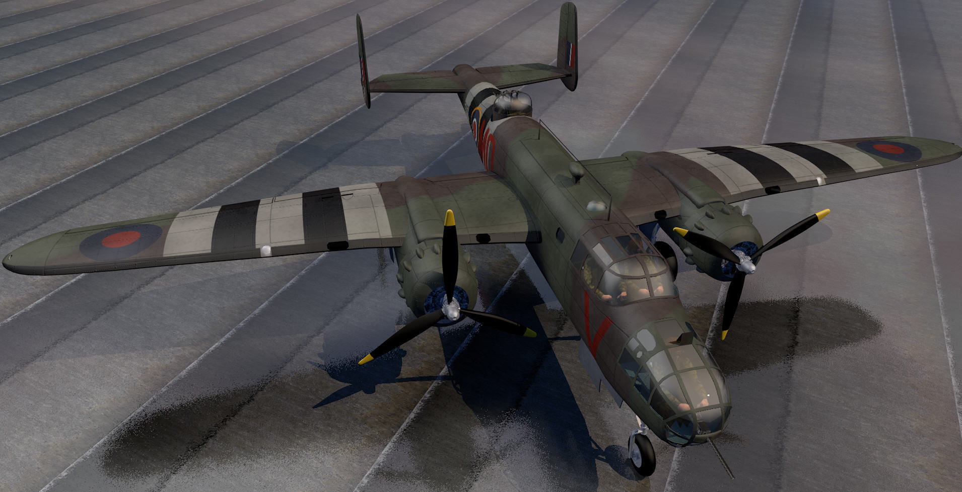 North American Mitchell Mk-2 - RAF 3D model_7