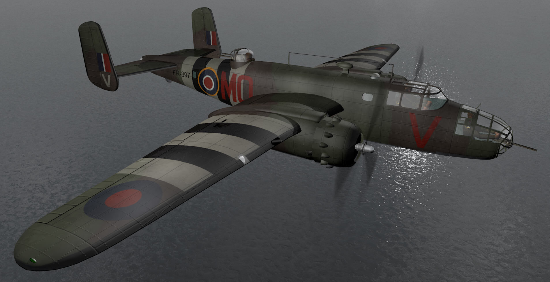 North American Mitchell Mk-2 - RAF 3D model_11