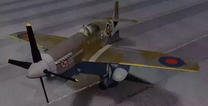 North American Mustang Mk-3 - RAF 3D model