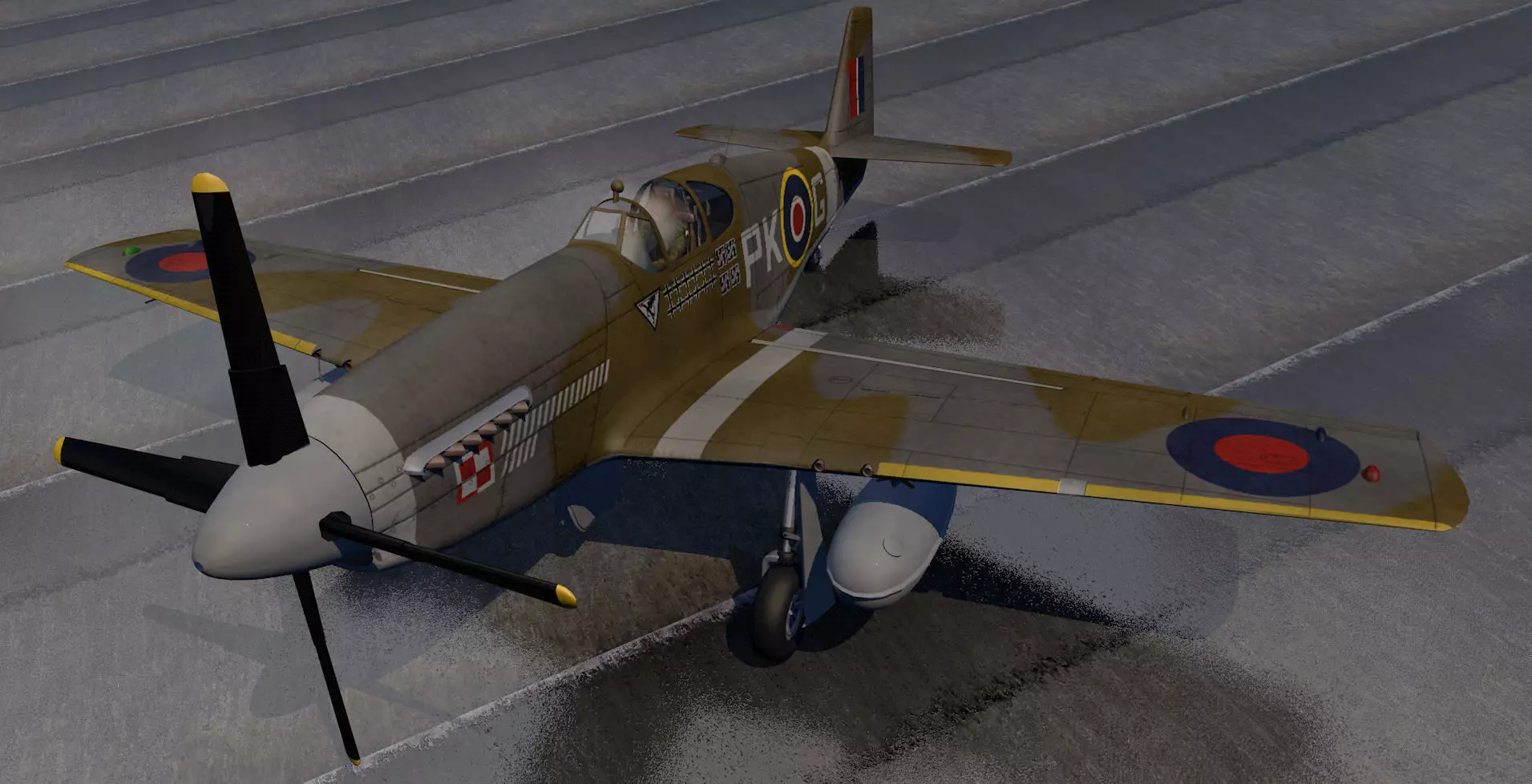 North American Mustang Mk-3 - RAF 3D model