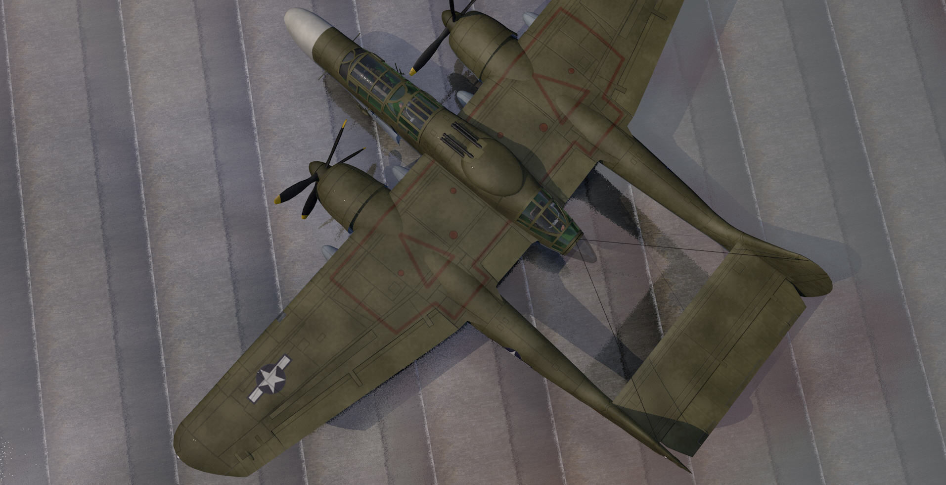 Northrop P-61A Black Widow 3D model_12