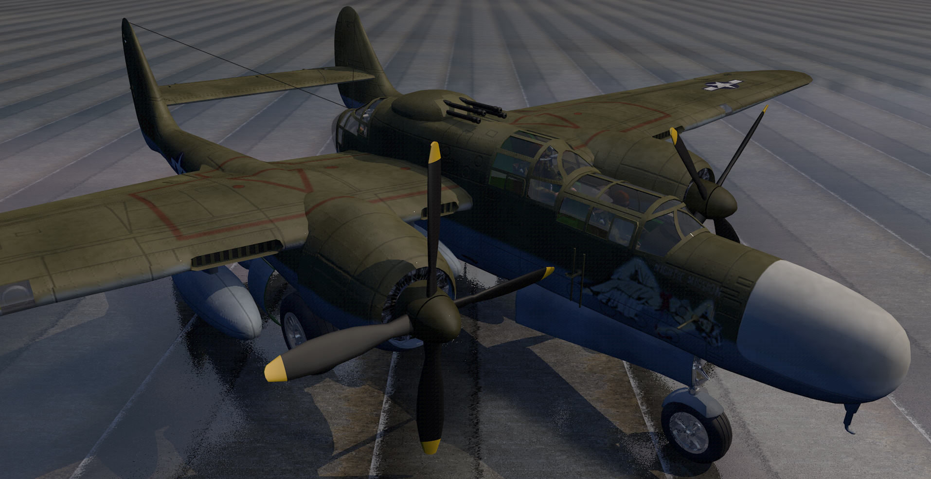 Northrop P-61A Black Widow 3D model_15
