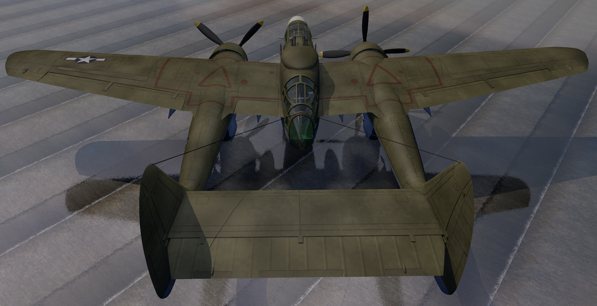 Northrop P-61A Black Widow 3D model_11