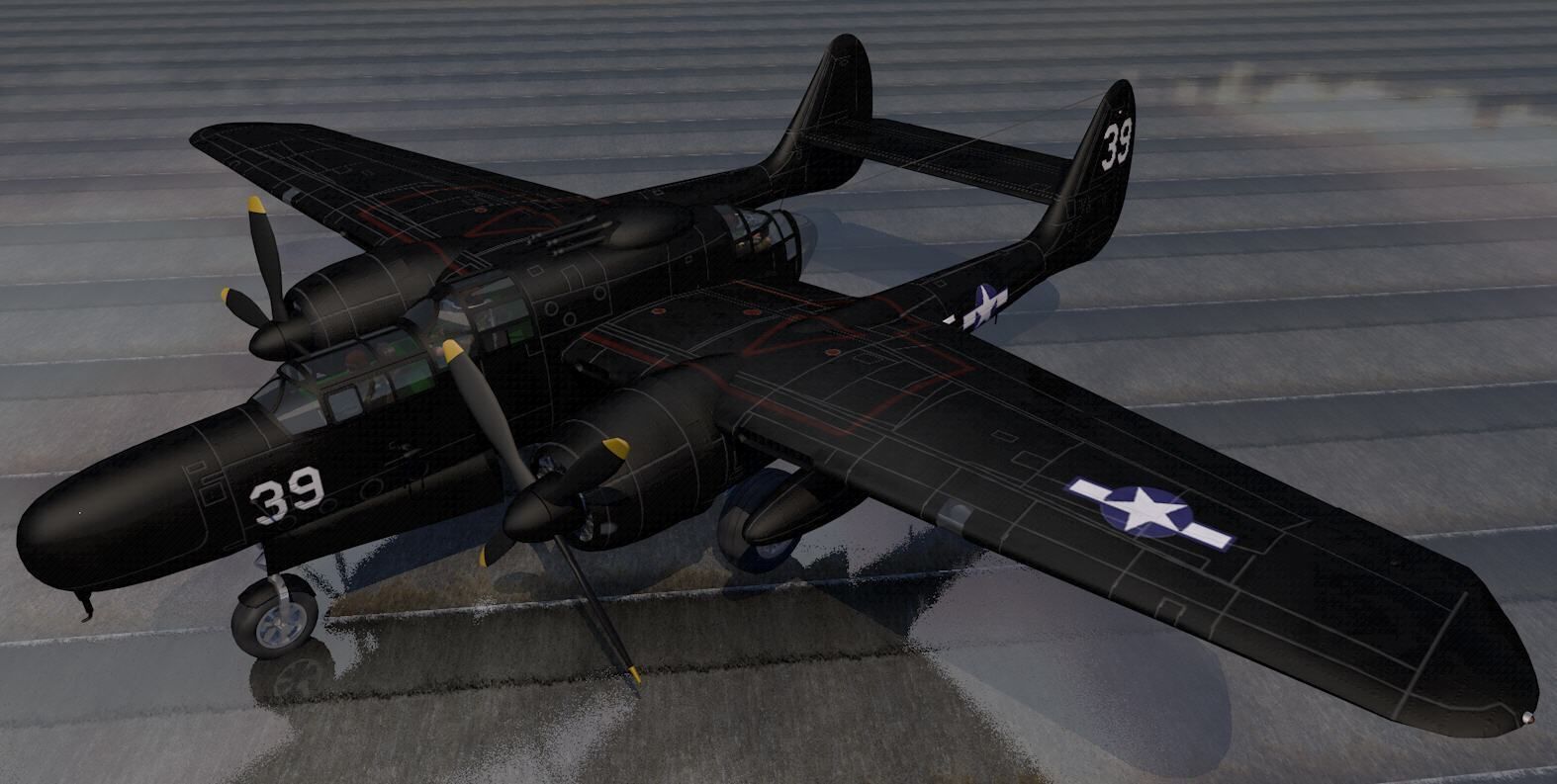 Northrop P-61A Black Widow 3D model_1