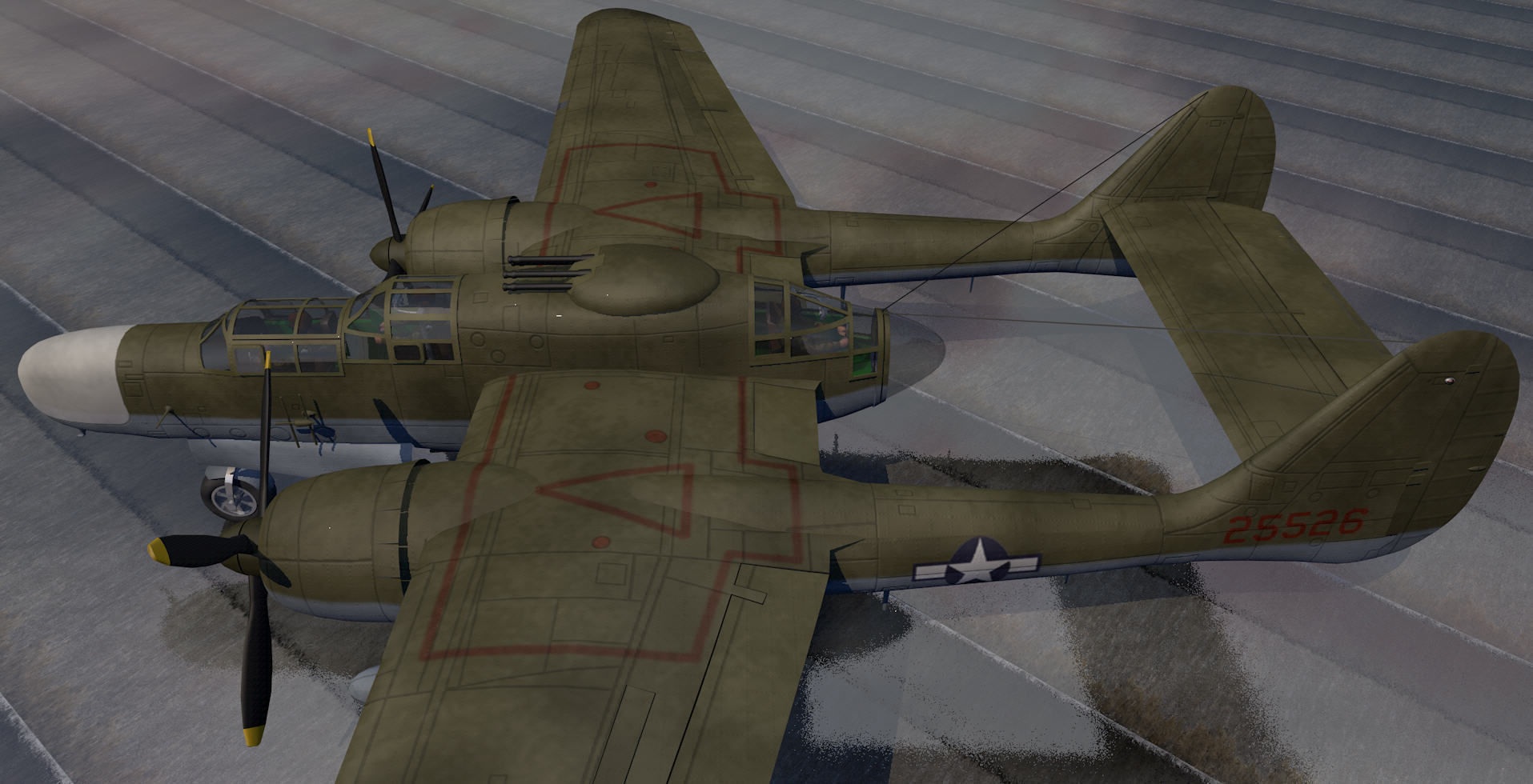 Northrop P-61A Black Widow 3D model_16