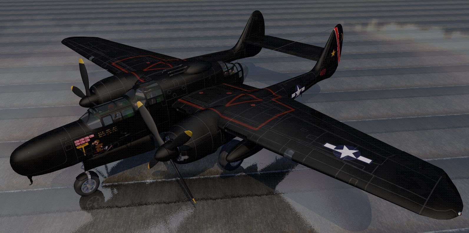 Northrop P-61A Black Widow 3D model_3