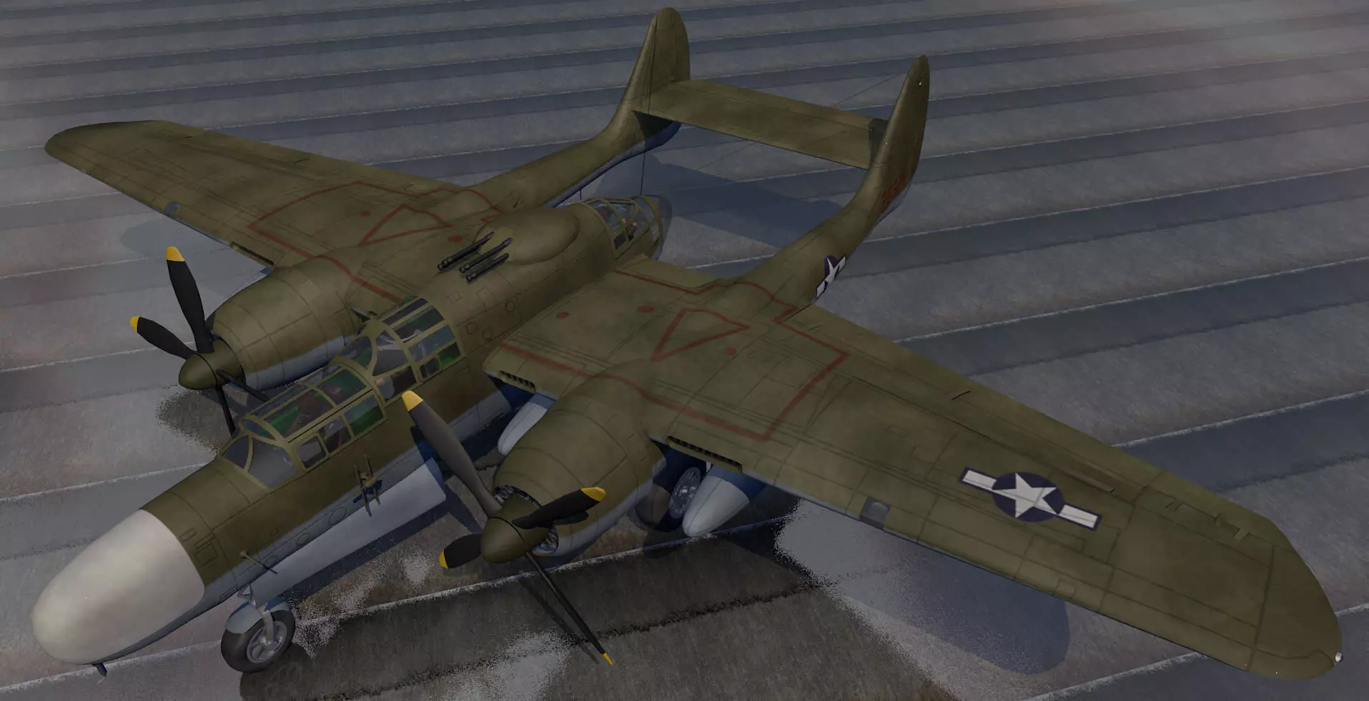 Northrop P-61A Black Widow 3D model_0