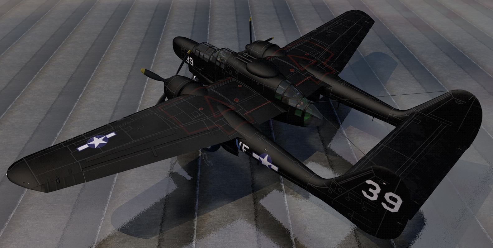Northrop P-61A Black Widow 3D model_5