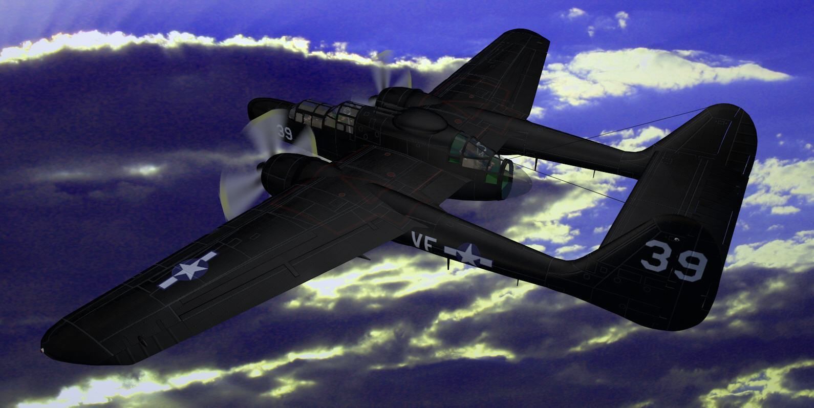 Northrop P-61A Black Widow 3D model_21