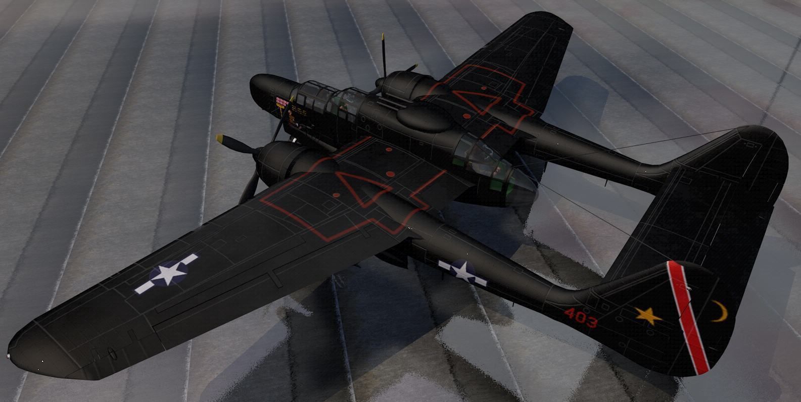 Northrop P-61A Black Widow 3D model_7