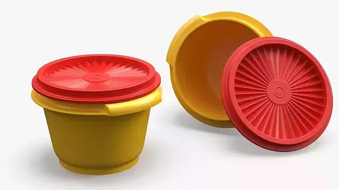 Vintage Compact Food Storage Bowl 3D model 5