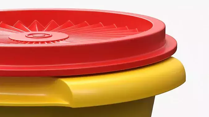 Vintage Compact Food Storage Bowl 3D model 4