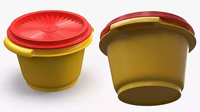 Vintage Compact Food Storage Bowl 3D model 3