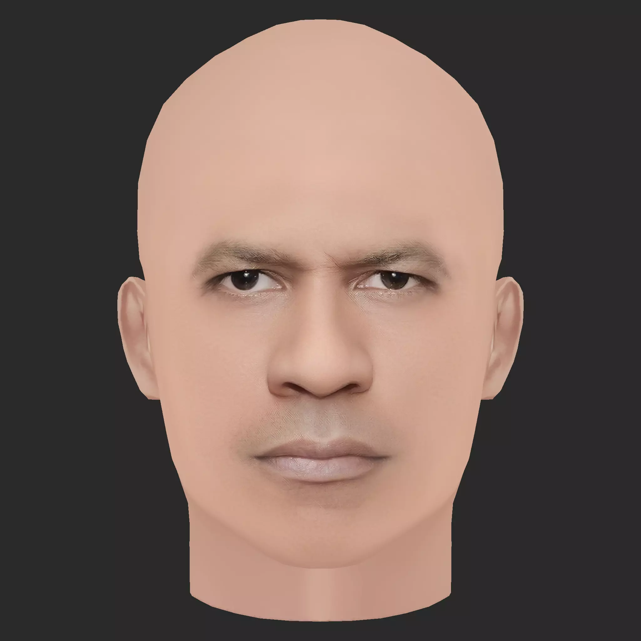 Low Poly Daniel Washington Head Low-poly 3D model