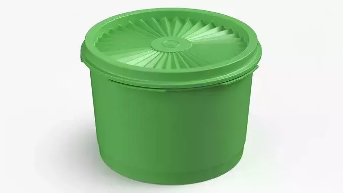 Vintage Food Storage Bowl Green 3D model