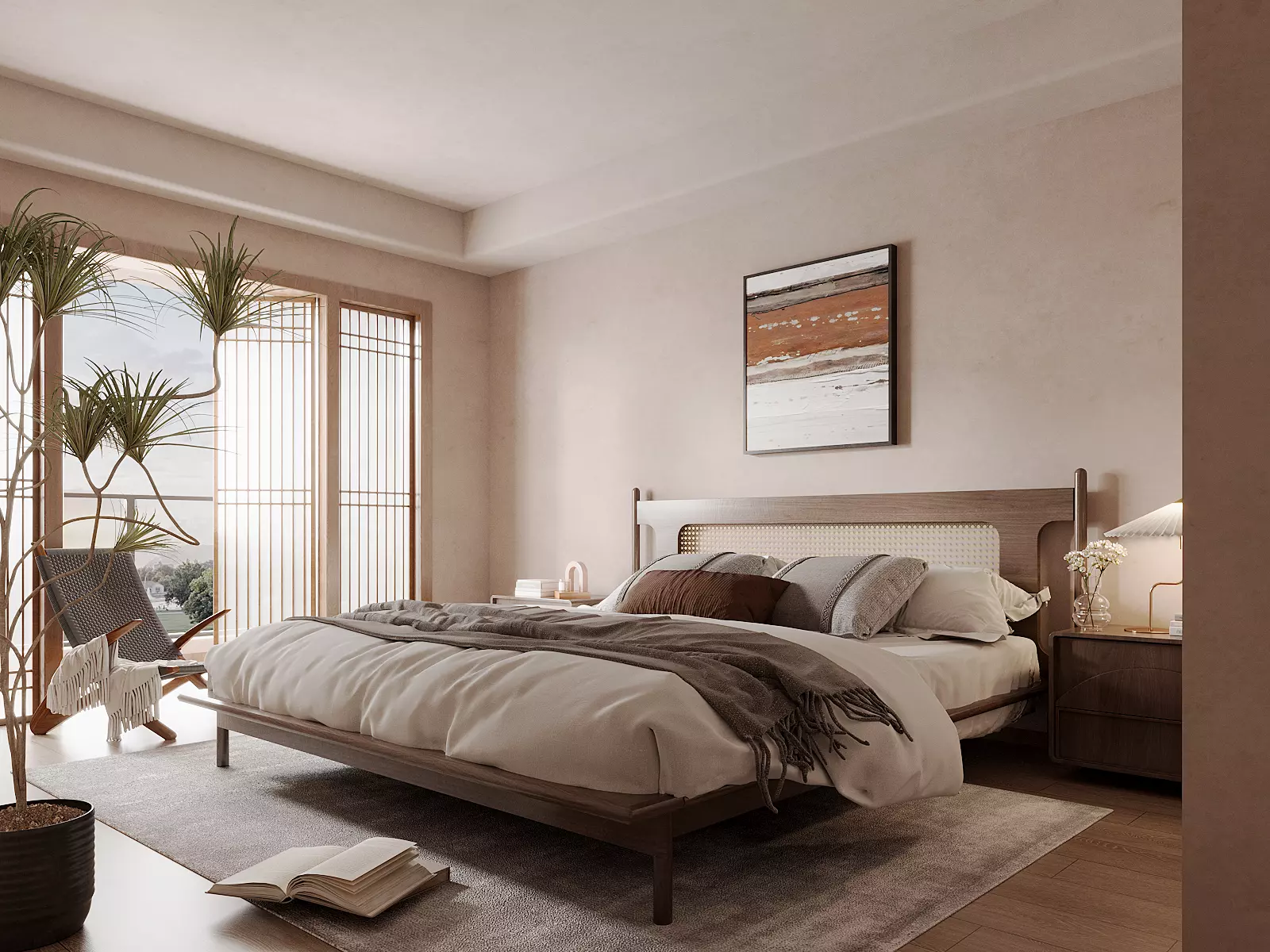 Wabi sabi style bedroom 3D model