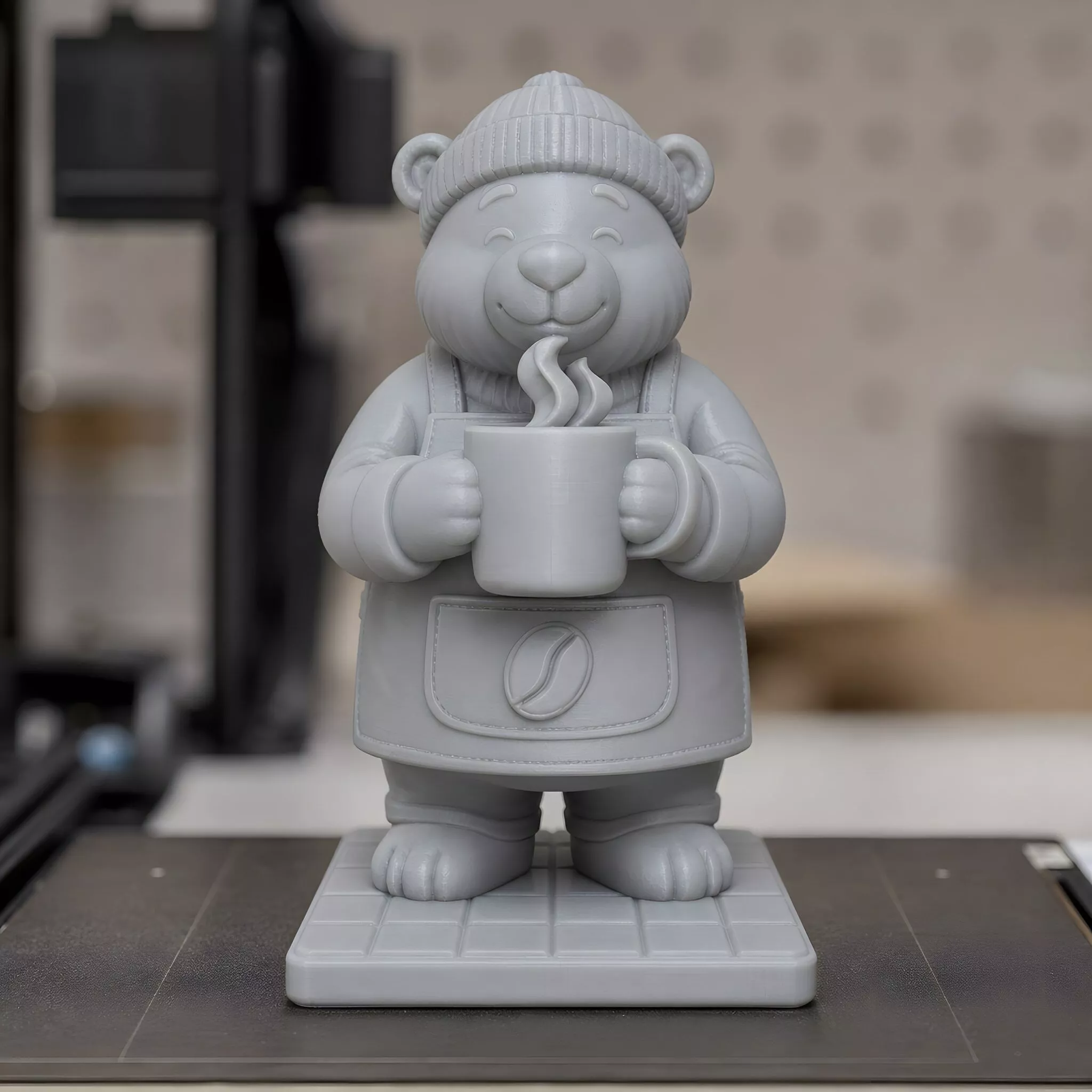 Cocoa Bear Barista 3D Print Model 3D print model