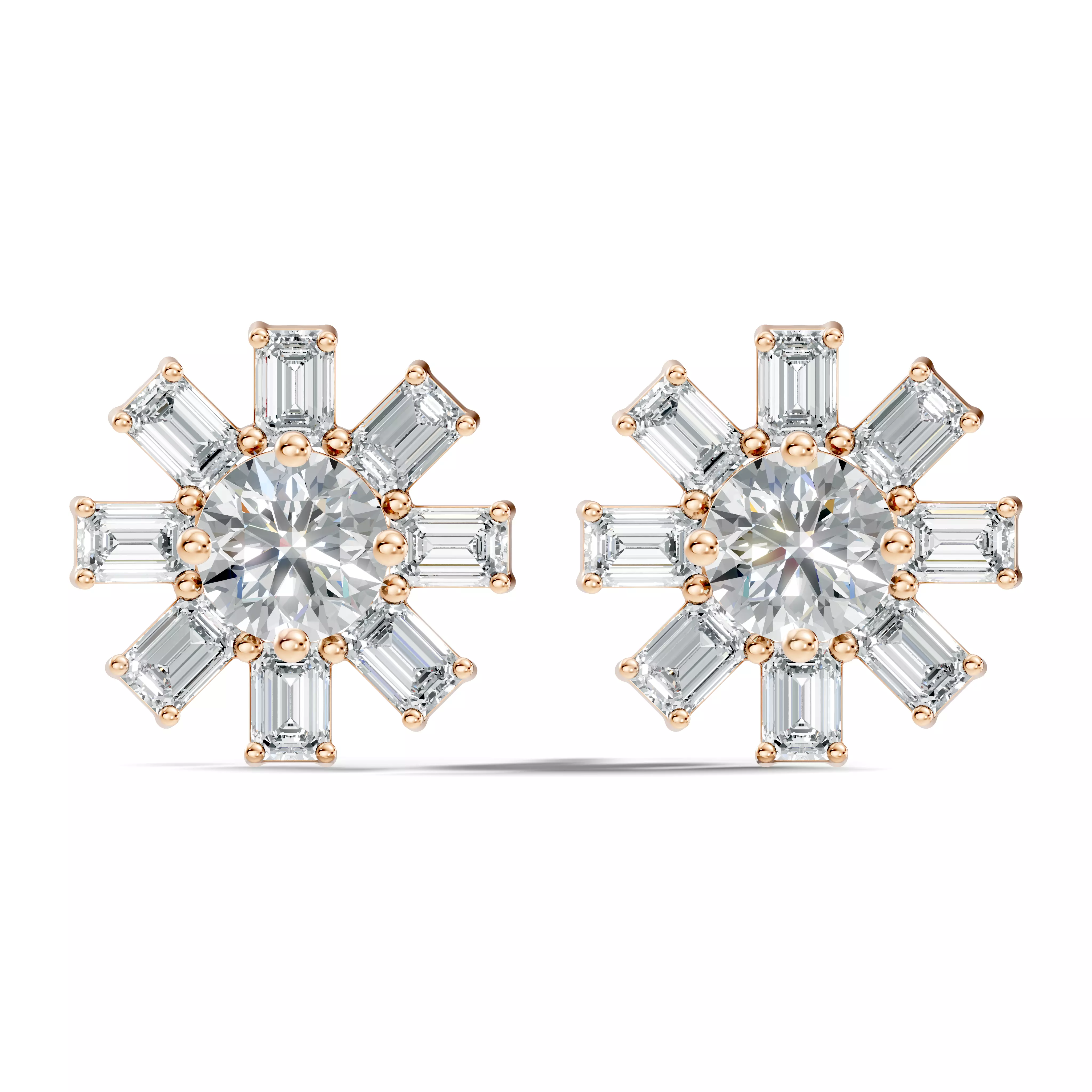 Solitaire Studs Earrings 3D print model