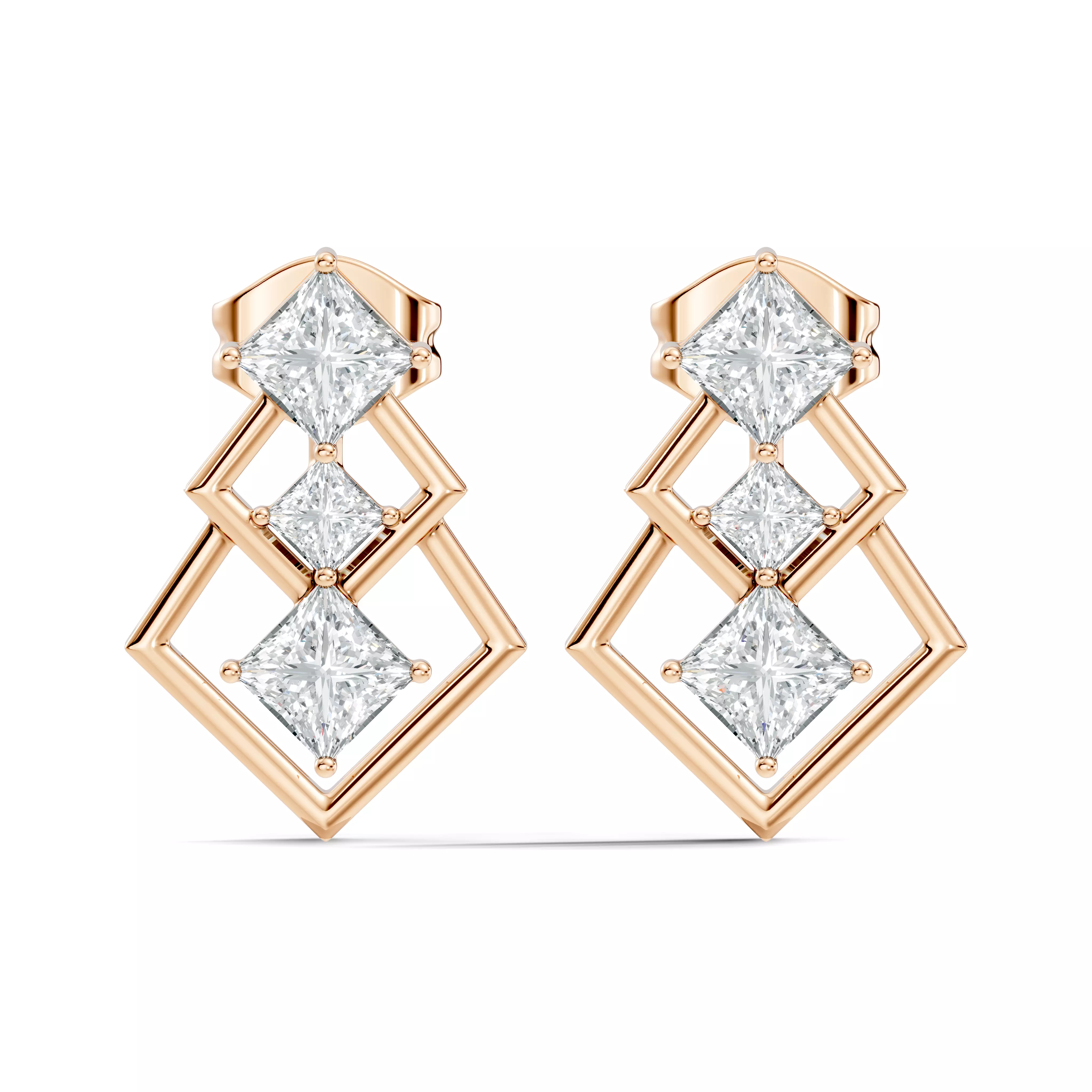 Solitaire Studs Earrings 3D print model