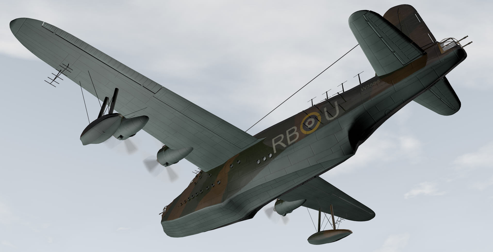 Short Sunderland Mk-2 3D model_11