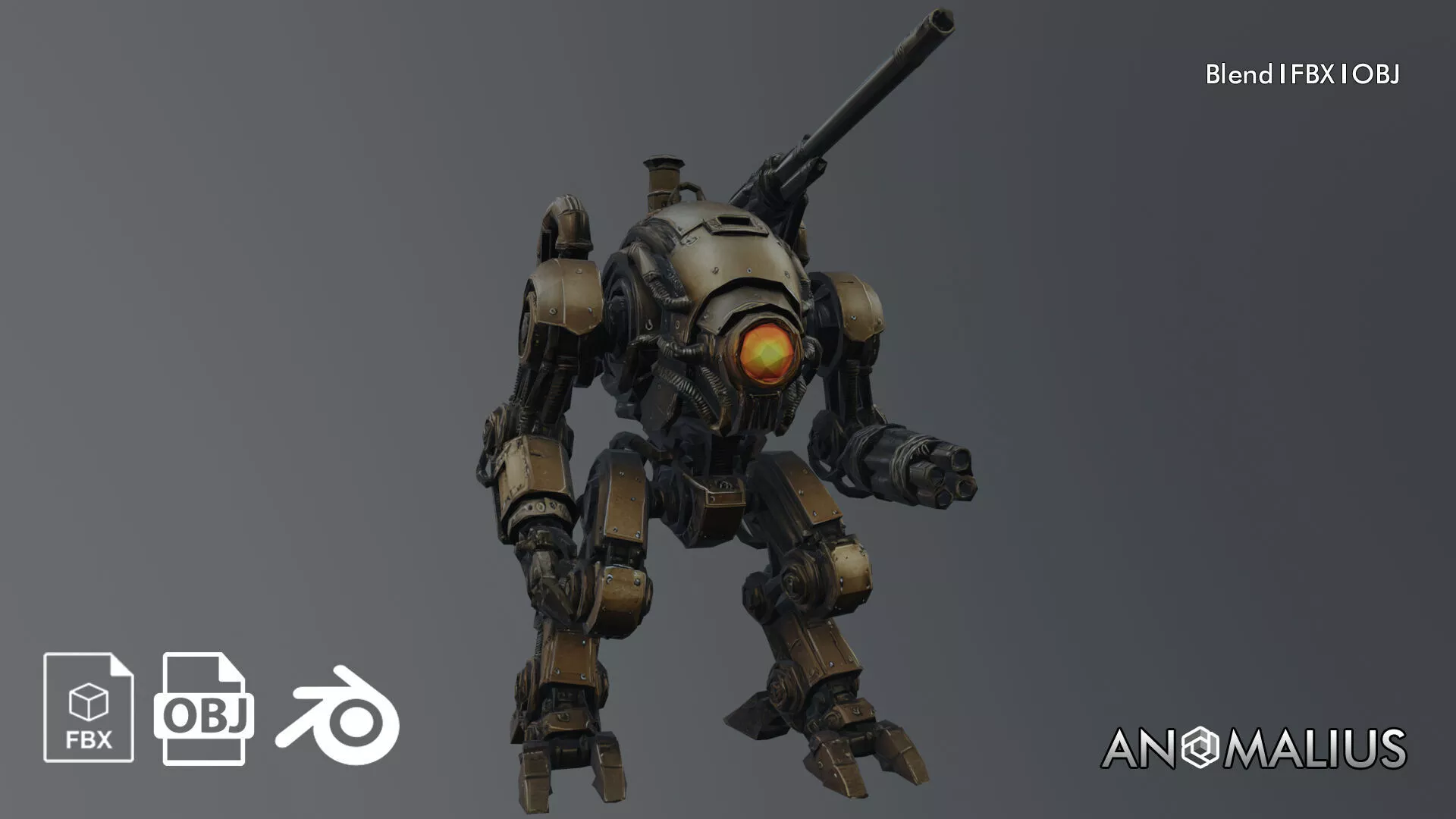 heavy combat mech robot 3D model